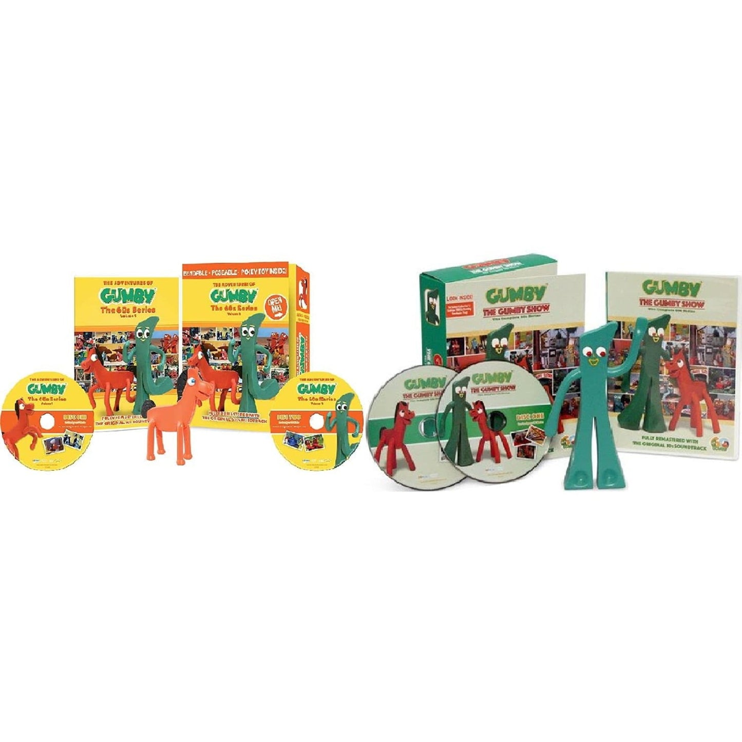 The Gumby Show: Complete 1950's + 1960's Volume 1 - With 2 Figurines - (4 Disc - Over 7 Hours -Over 64 Episodes - Clay Animated Series Fully Restored Gift Set) Art Clokey, Pokey