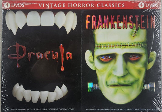VINTAGE HORROR CLASSICS DRACULA AND FRANKINSTEIN DVD SET BRAND NEW!!!