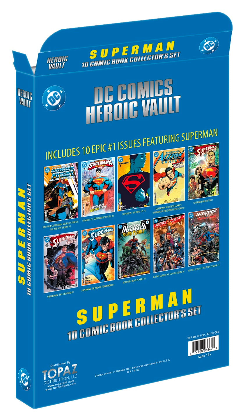 DC Comics Heroic Vault: Superman Series Volume 1 - 10 Comic Book Limited Edition Collector’s Set (All #1 Issues)