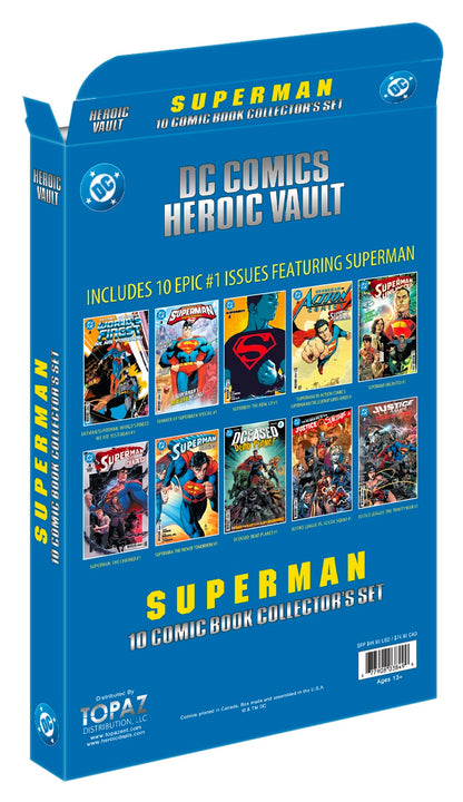 DC Comics Heroic Vault: Superman Series Volume 1 - 10 Comic Book Limited Edition Collector’s Set (All #1 Issues)