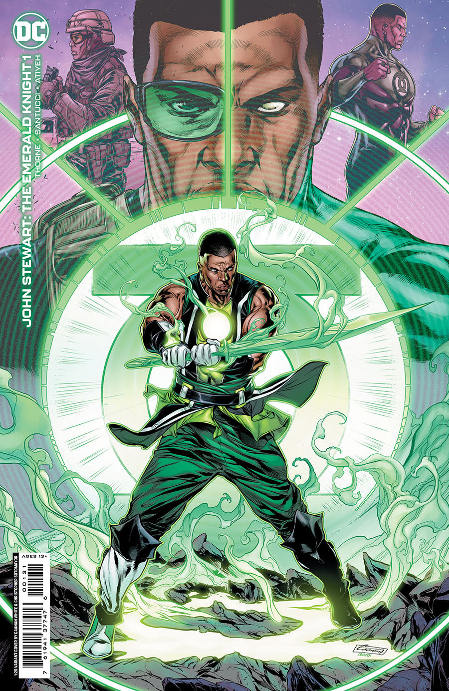 John Stewart The Emerald Knight #1 Cover C Caanan White Card Stock 1:25 Incentive Variant Cover