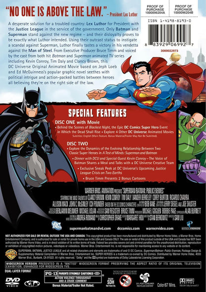 DC UNIVERSE: Superman/Batman: Public Enemies (DVD) BRAND NEW!!! & SEALED!!!