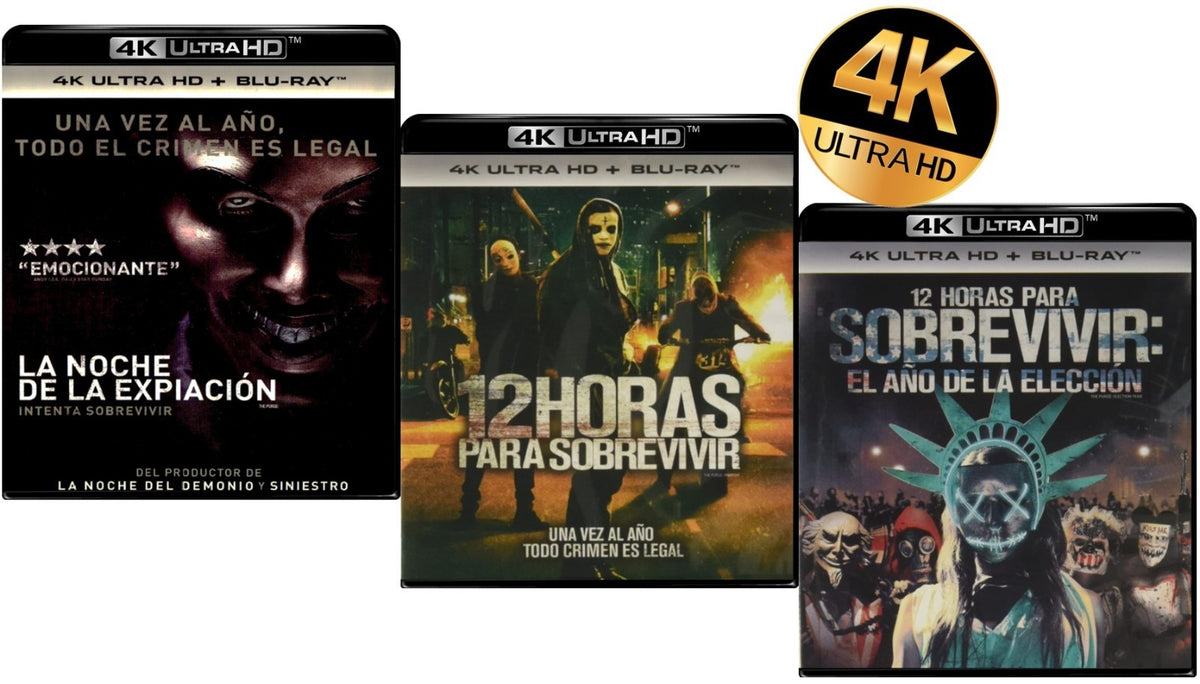 THE PURGE 3-MOVIE COLLECTION (4K UHD+BLU-RAY) BRAND NEW!!! REGION 1