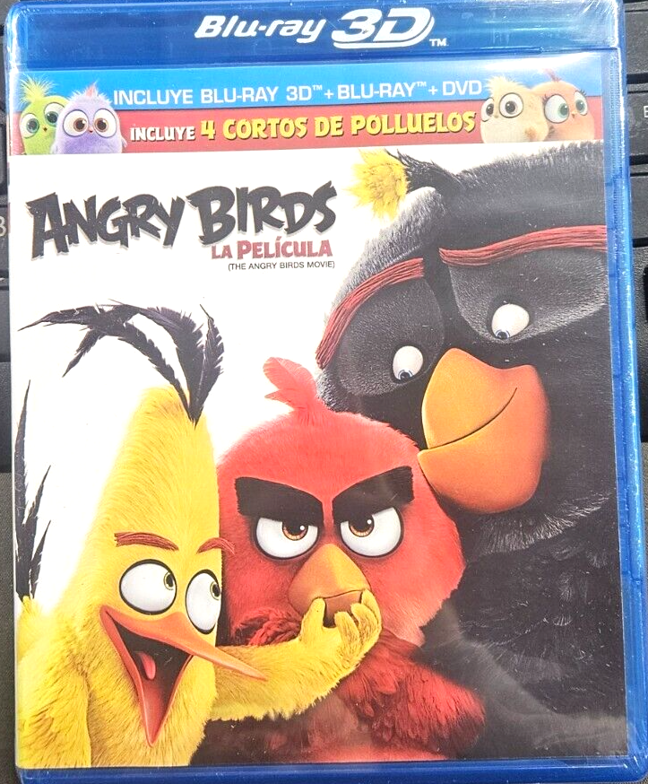 The Angry Birds Movie (3D BLU-RAY+BLU-RAY+DVD) NEW SPANISH ARTWORK REGION 1/A