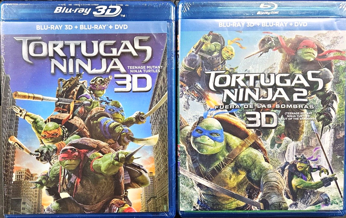 TMNT 2-Pack Blu-ray 3D Collection Spanish Artwork region 1/A BRAND NEW!!!