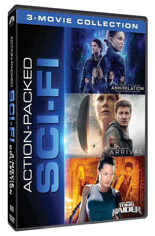 3-Movie Sci-Fi Collection: Annihilation, Arrival & Tomb Raider (DVD) BRAND NEW!!